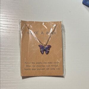 Purple Butterfly Necklace
